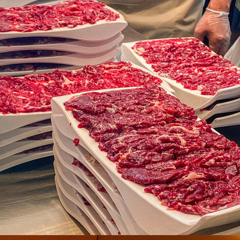 メラミンは磁器の牛肉の皿の鍋の肉をまねて牛肉の皿を詰めます。|undefined