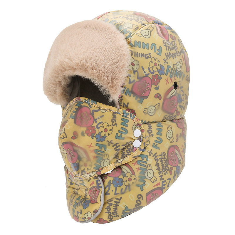 Trapper Hats Lei Feng pălărie îngroșată iarnă în aer liber pălărie caldă pentru femei care călăresc pălărie rezistentă la vânt plus pălărie din bumbac și catifea_voghion.com