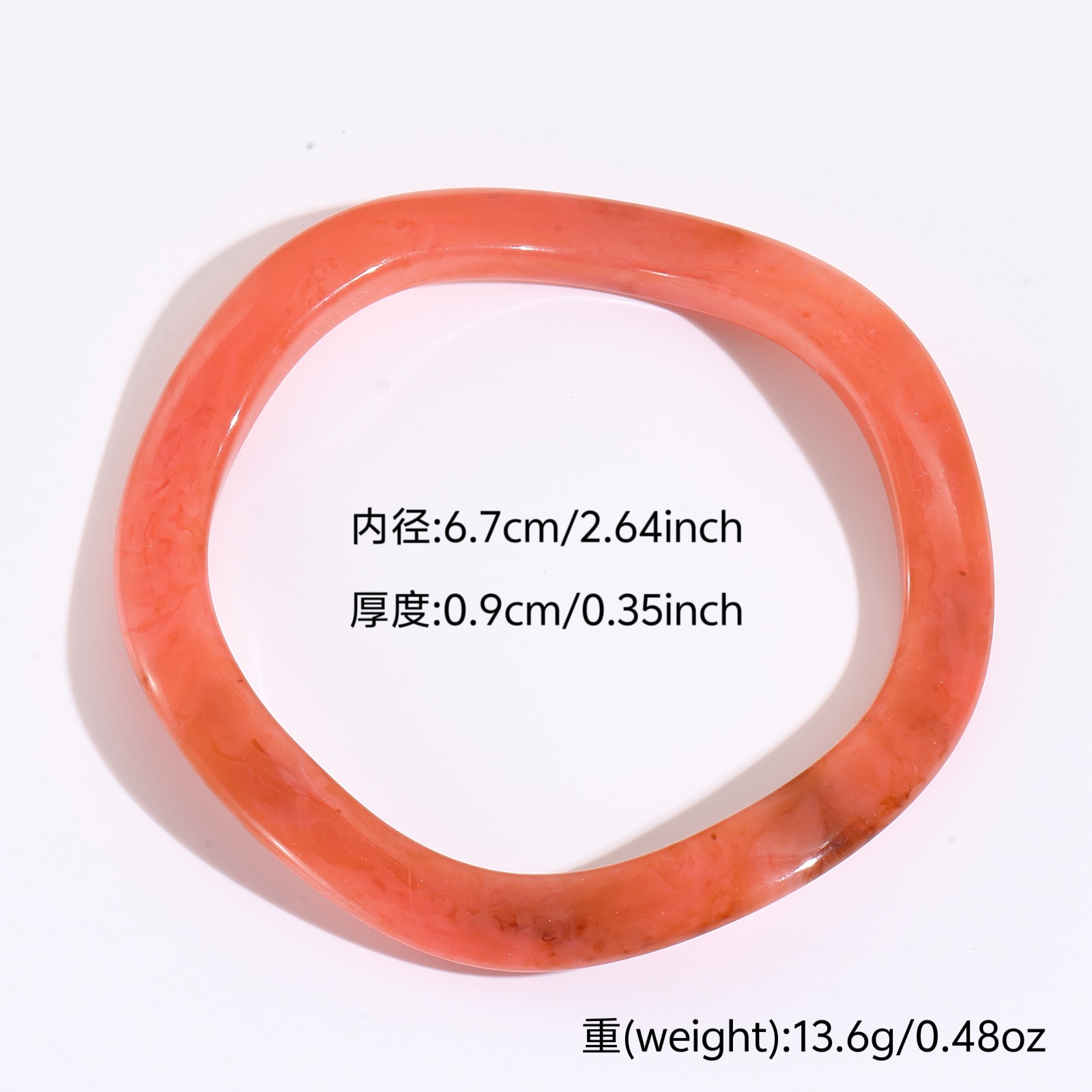 Europa y América de moda translúcida elíptica ancha joyería macarón chica retro pulsera de resina alta sensación al por mayor