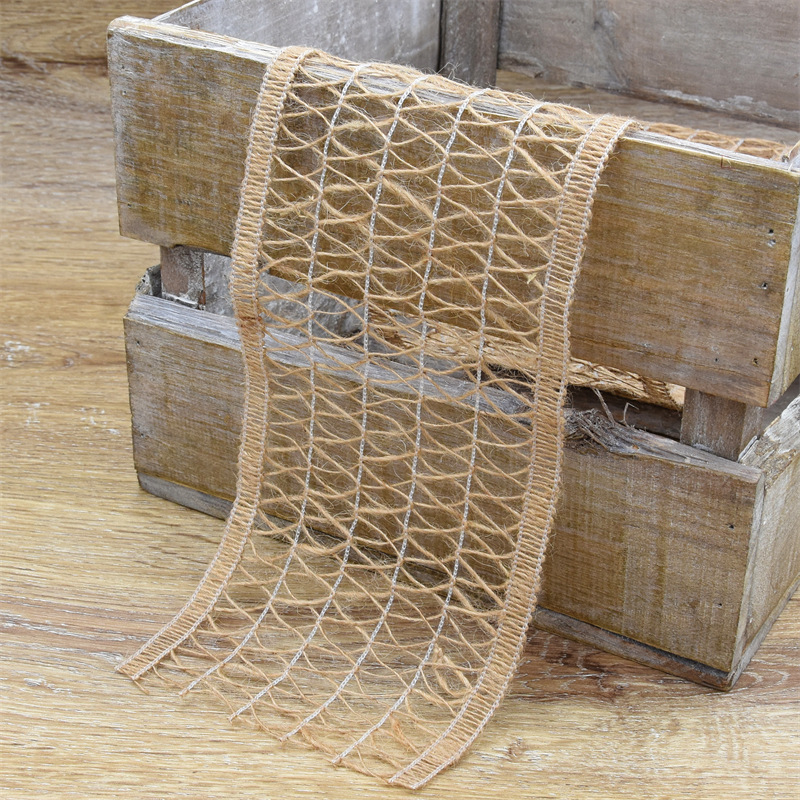 Nuevo Amazon transfronterizo hueco retrógrado tela de lino encaje decoración del hogar jardinería tela de tela cuadrada 3 yardas