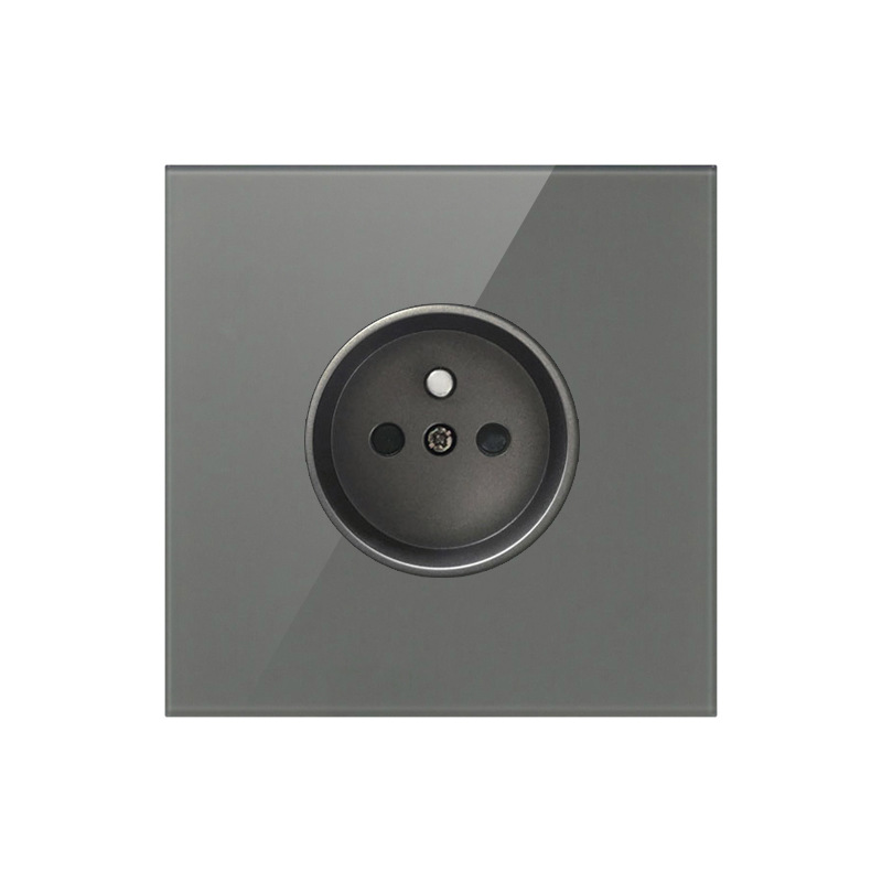 外贸灰色德式法式插座德标插座面板墙壁电源出口欧规欧式德国插座