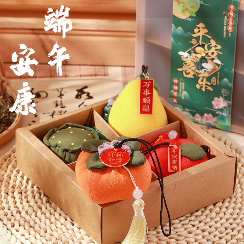 端午の節句の香包香嚢柿柿如意艾草ストラッププレゼント蓮蓬手作り完成品プレゼント|undefined