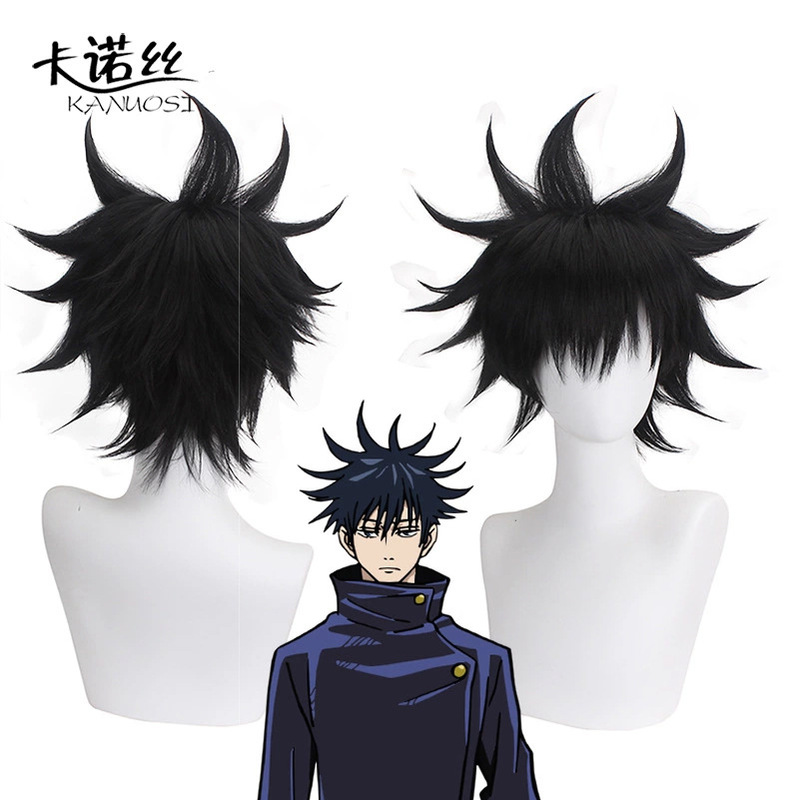 Kano Spell Back to War Black Huicos Wig Bow Face-closed Black Anti-upturned Short Hair Stylist