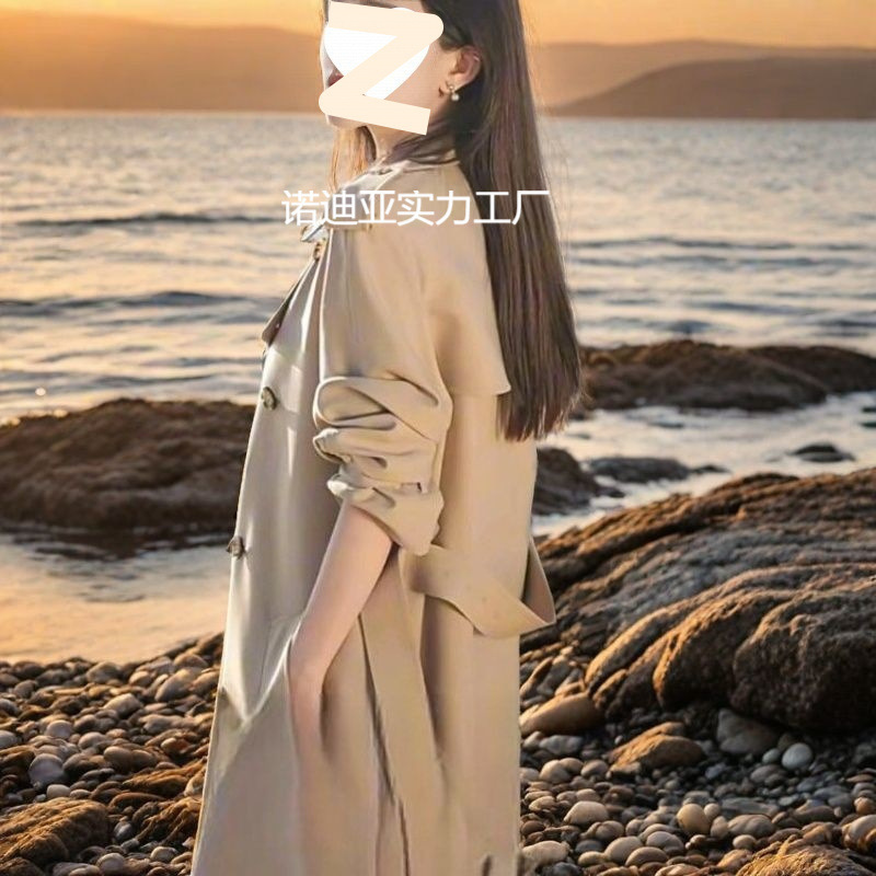 韩系风衣女小个子中长款外套2025秋秋新款时尚宽松英伦风大衣|undefined