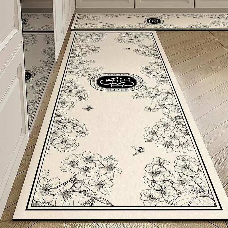 Cross-Border Modern Minimalist Style Diatomaceous Earth Floor Mat for Kitchen and Bathroom, Stain-Resistant and Wear-Resistant Foot Mat for Bathroom and Shower Room