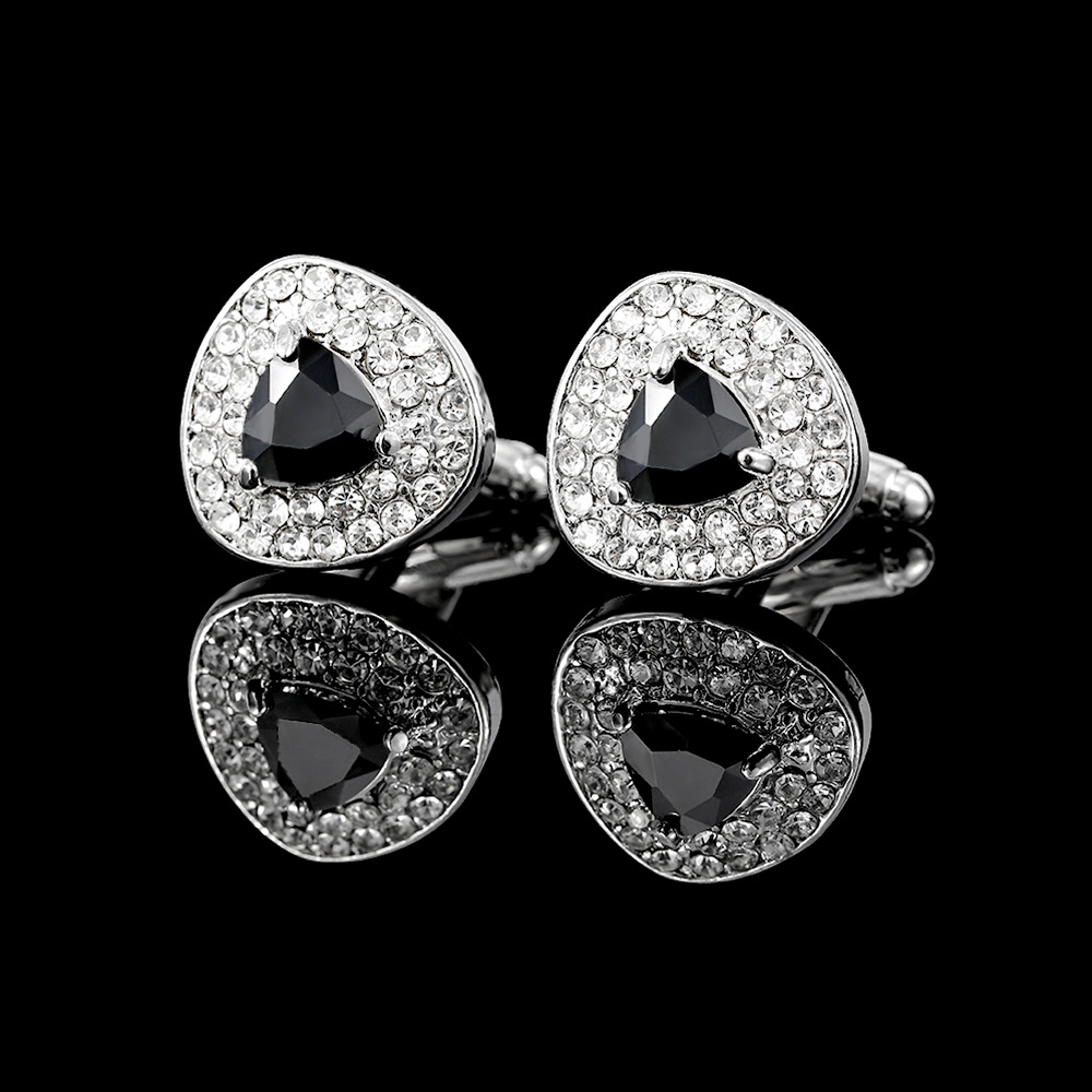 light luxury crystal zircon tie clip tie accessories diamond cufflinks men and women business cuff nails tie clip set_voghion.com
