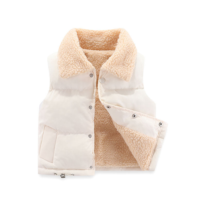 Vellón polar Chaleco de los niños y niñas Otoño e Invierno Chaleco de lana de cordero caliente chaleco de lana de bebé ropa exterior