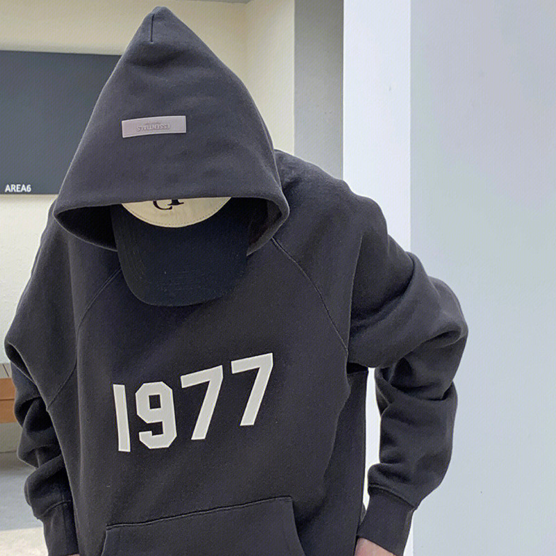 1977 Hooded Sweatshirt Fog Digital Flocking High Street Youthful Casual Autumn and Winter Men's Trendy Essentials Hoodie 1977 Hooded Sweatshirt Fog Digital Flocking High Street Youthful Casual Autumn and Winter Men's Trendy Essentials Hoodie