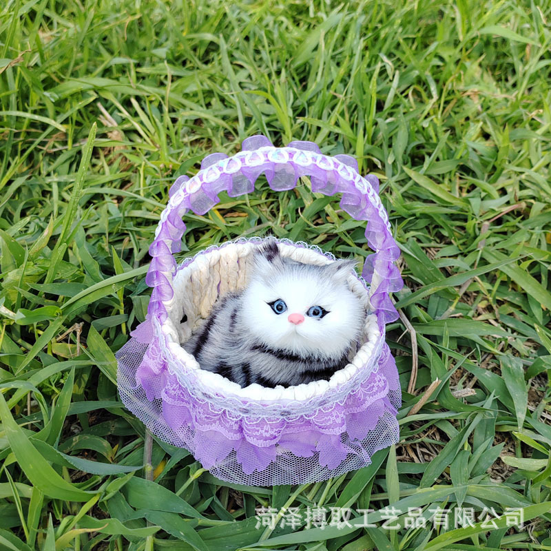 猫のレースを模倣したバスケットと呼ばれます。猫の誕生日プレゼント工芸品の置物は動物の模型レースを模倣します。|undefined