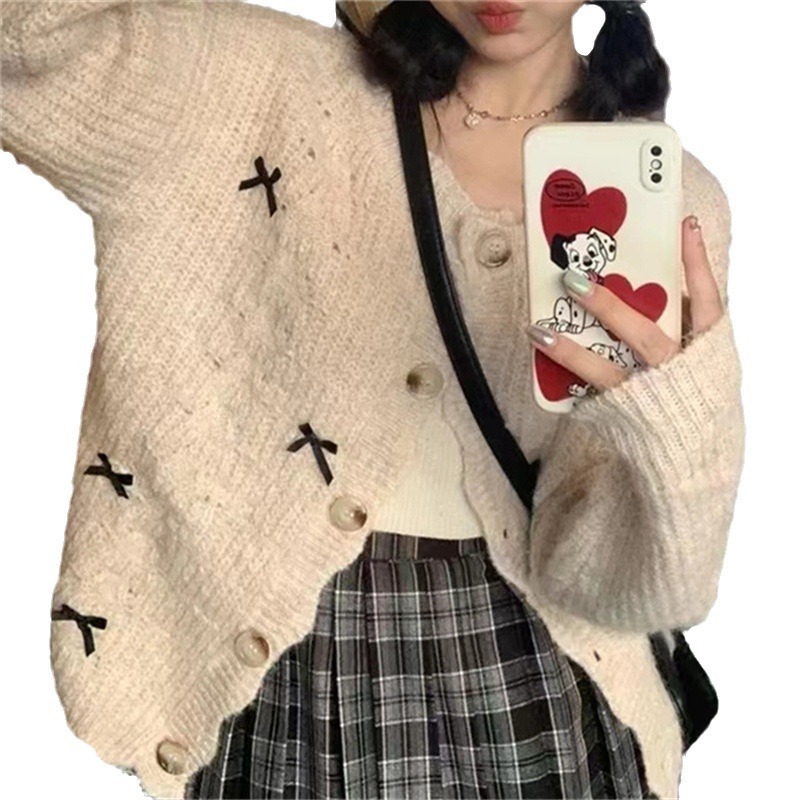 Japanese cardigan with bow