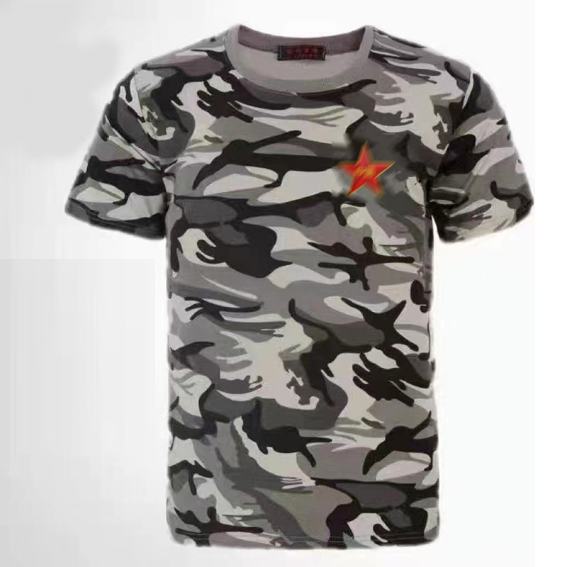 夏季新款迷彩半袖男装透气工作服时尚圆领短袖透气速干短袖t恤男