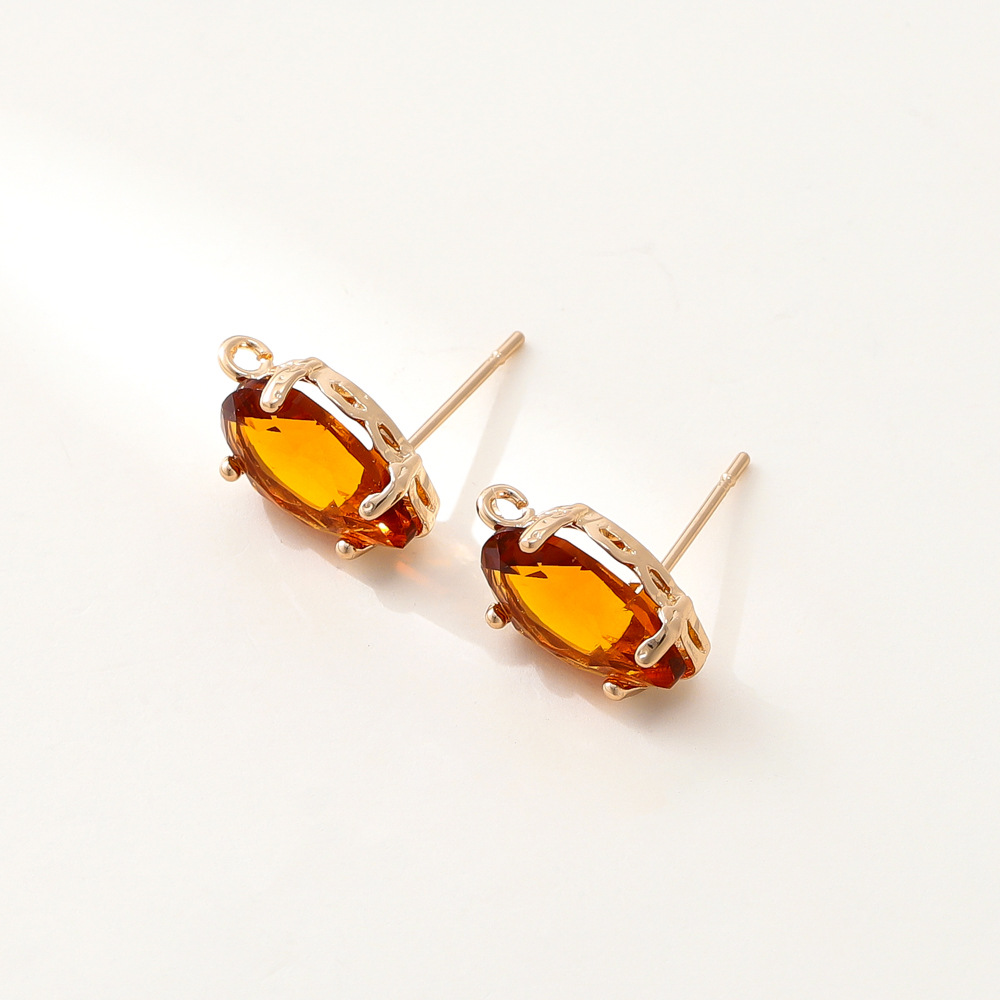 7g Weight Earring Findings Jewelry Making Type 8.5*12mm Jewelry Making Size Rhinestones Inlay Material DIY Jewelry Accessories Classification 4 PCS/Package Quantity Copper Material Geometric Pattern Plating Design Casual, Simple Style Style 4 PCS/Package 8.5*12mm Copper Rhinestones Geometric Earring Findings Jewelry Accessories 4