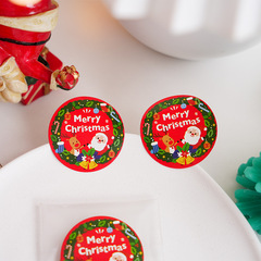 クリスマスラウンドins漫画赤かわいいクリスマスシールステッカーギフト包装キャンディーバッグ装飾ステッカー