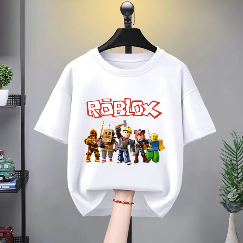 Minecraft Roblox Roblox Game Cartoon Family Wear Male and Female Students Mom and Dad T-Shirt Short Sleeves Minecraft Roblox Roblox Game Cartoon Family Wear Male and Female Students Mom and Dad T-Shirt Short Sleeves