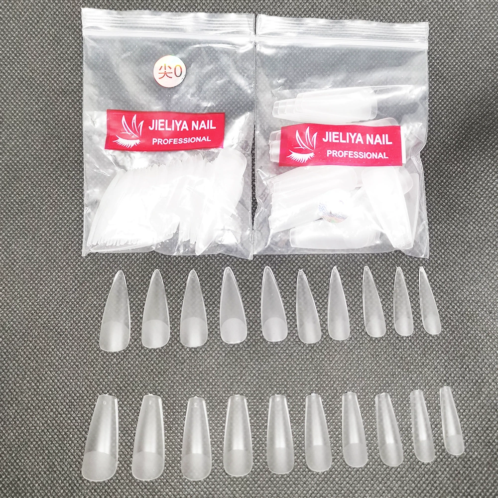 Броня для ношения ногтей Бесследная без резьбы Шлифовальные пакеты 50 штук 0-9 Единый номер Матовая заостренная Броня Трапециевидные накладные ногти
