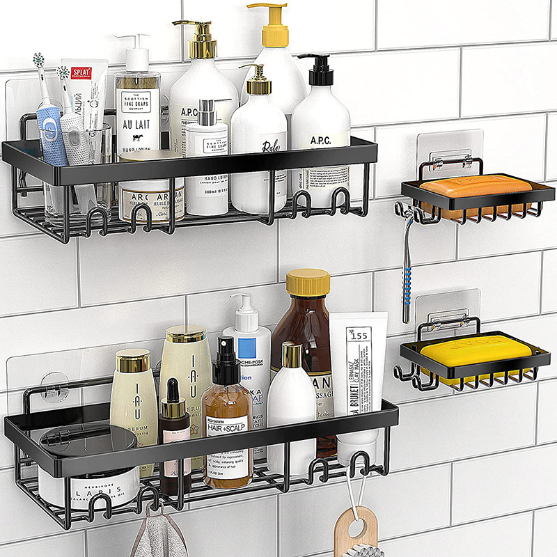 Amazon hierro baño rack ponche-libre aseo jabón rack Gel de ducha rack de almacenamiento rack de baño