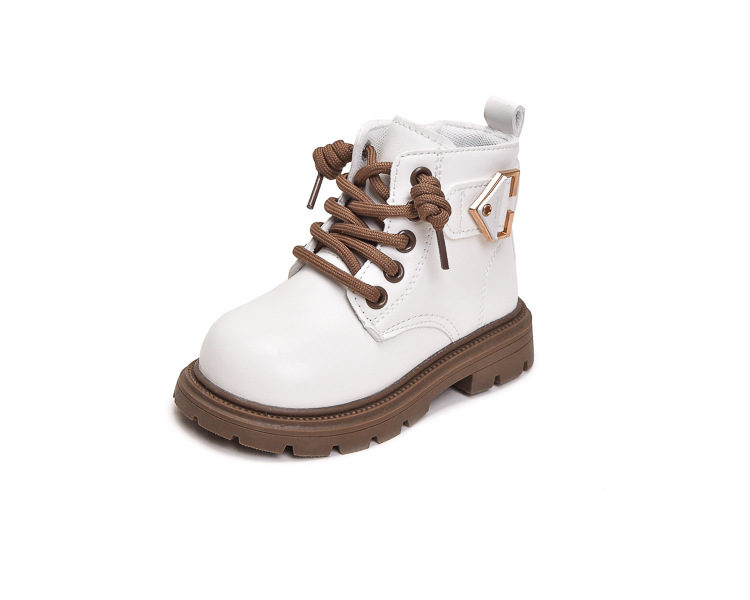 Girl' Martin Britih tyle 2024 autumn and winter new fahion veratile leather children' hort boot, middle-aged_voghion.com