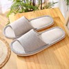 Factory direct selling volume Four seasons home soft stripe linen flax slippers men's cotton linen home sandals and slippers female