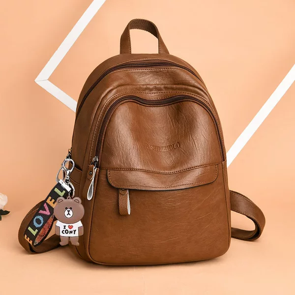 Cross-Border Trade Backpack for Women, Korean Style, Large Capacity, Soft Leather Backpack, Can Be Labeled on Behalf of the Buyer, Factory Direct Shipping