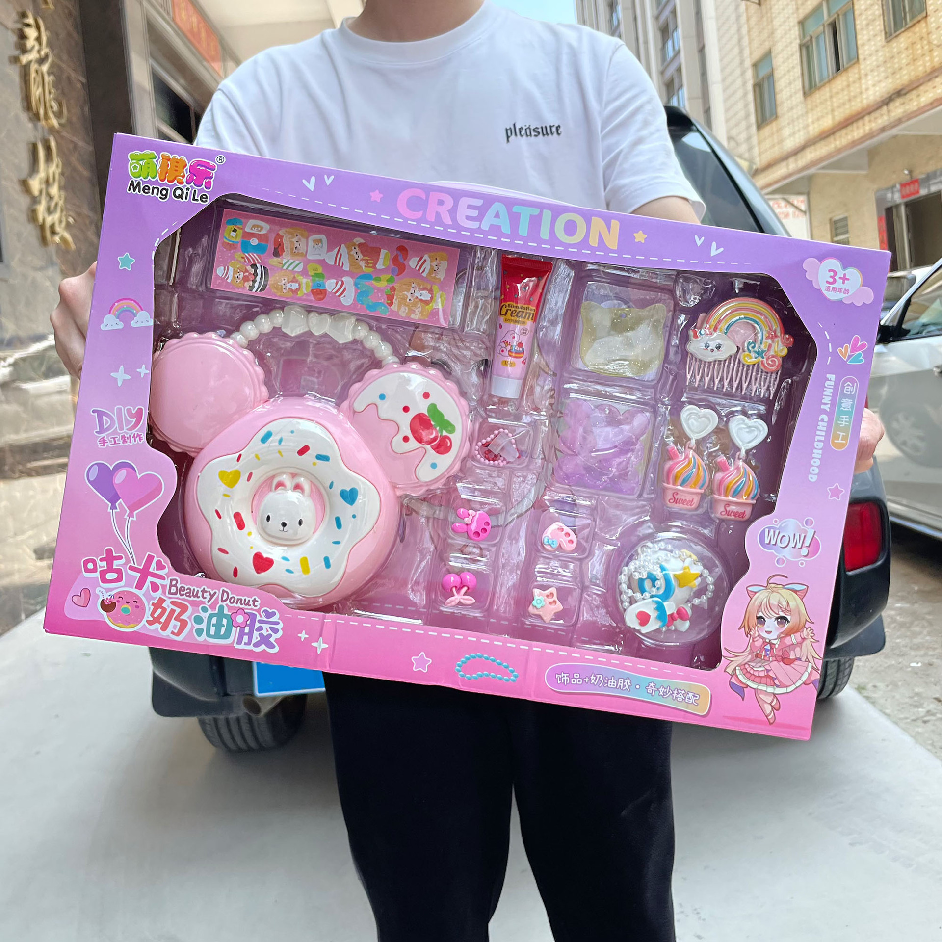 Niños Gokka crema pegamento joyería para niñas con bolsas DIY lindas donuts juego juguetes regalos al por mayor