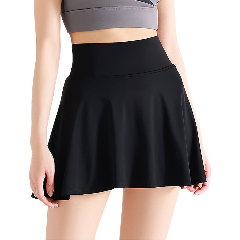 Falda corta deportiva Juyitang para verano, antiexposición, para exteriores, con sensación de piel desnuda, para entrenamiento, efecto de dos piezas, para yoga.