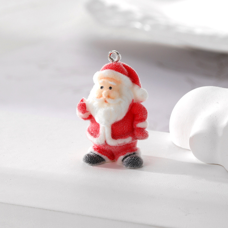 100g Weight Pendant Jewelry Making Type DIY Jewelry Accessories Classification 10 PCS/Package Quantity Flocking Material Christmas Festival Snowman Pattern Epoxy Design Cartoon Style Style 10 PCS/Package Flocking Snowman Pendant 5