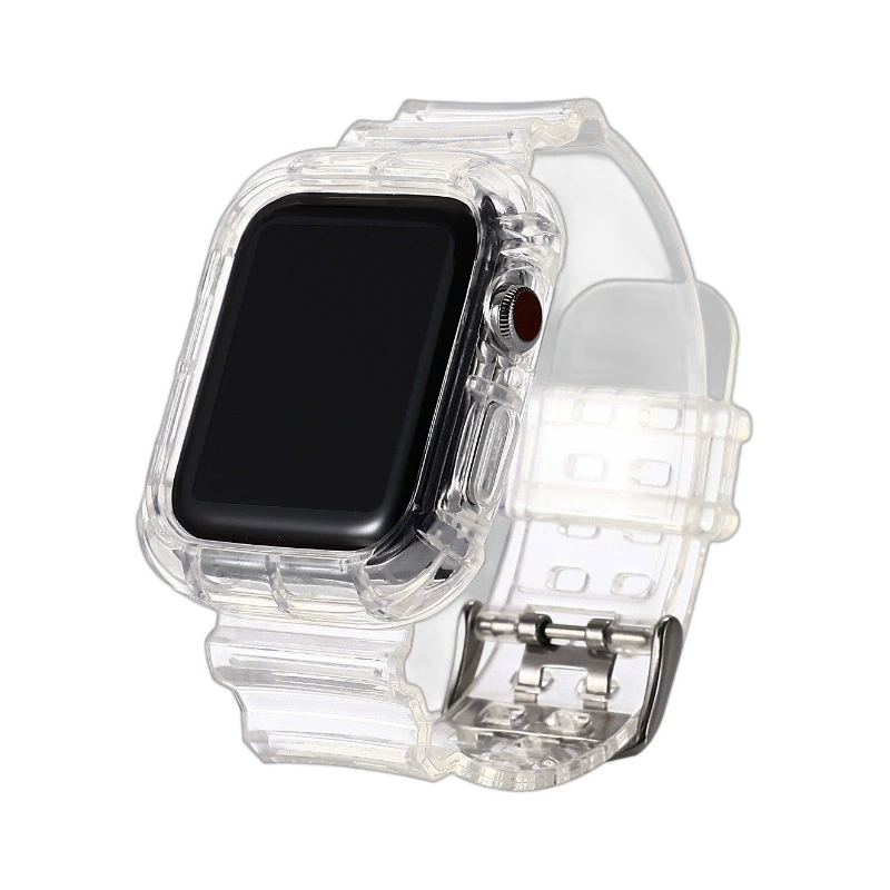 Подлежащий совместимому Apple Watch с iWatch Ultra новый интегрированный прозрачный защитный комплект glacier glaciers двойное отверстие металлическая пряжка