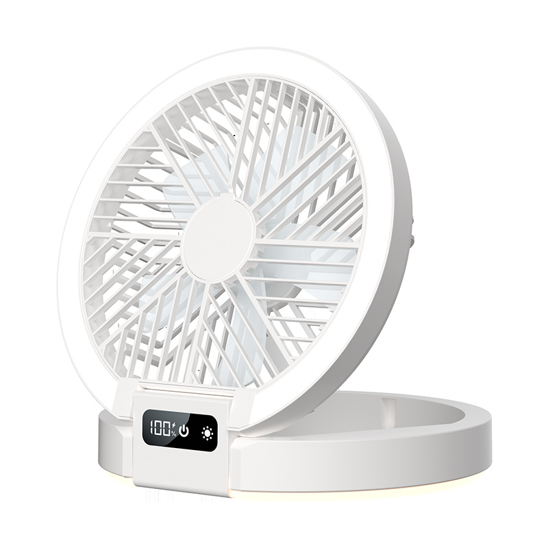 Nuevo ventilador de bucle USB, pantalla digital multifuncional, ventilador sin hojas, ventilador eléctrico para acampar al aire libre, mini ventilador de clip recargable de escritorio