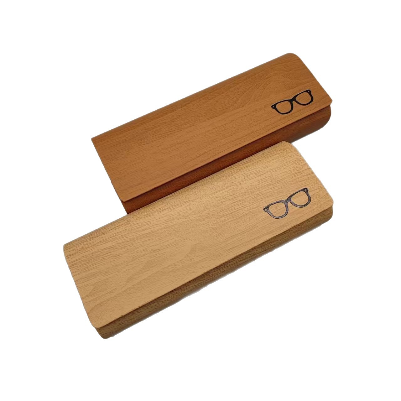 Caja de gafas de miopía PU cuero manual flip caja de gafas de absorción óptica de gafas de estudiantes caja de almacenamiento para proteger los ojos