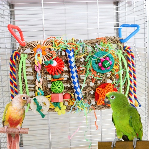 Parrot toy climbing weaving creative rectangular woven mat hammock crawling mat parrot climbing net toy bird toy