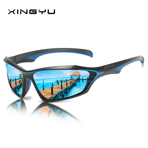 New men's polarized sunglasses, sports sunglasses XY409 colorful film driving glasses, fishing glasses, ski glasses