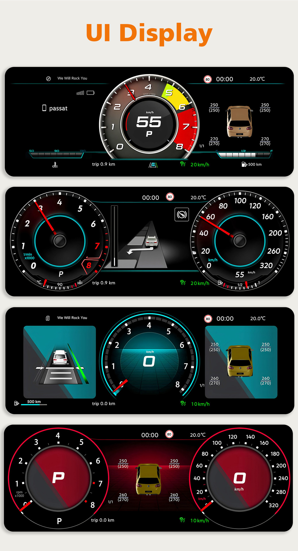 Suitable for Volkswagen Skoda Octavia instrument panel, 2014-2020 models, old-to-new full LCD instrument panel, supports multiple UI options