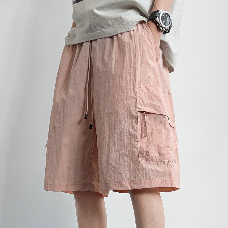 S - 5XL tamaño más grande pantalones de nylon de cinco puntos de hielo seco rápido pantalones cortos de hielo de playa de hombre pantalones casuales delgados pantalones de protección solar hielo