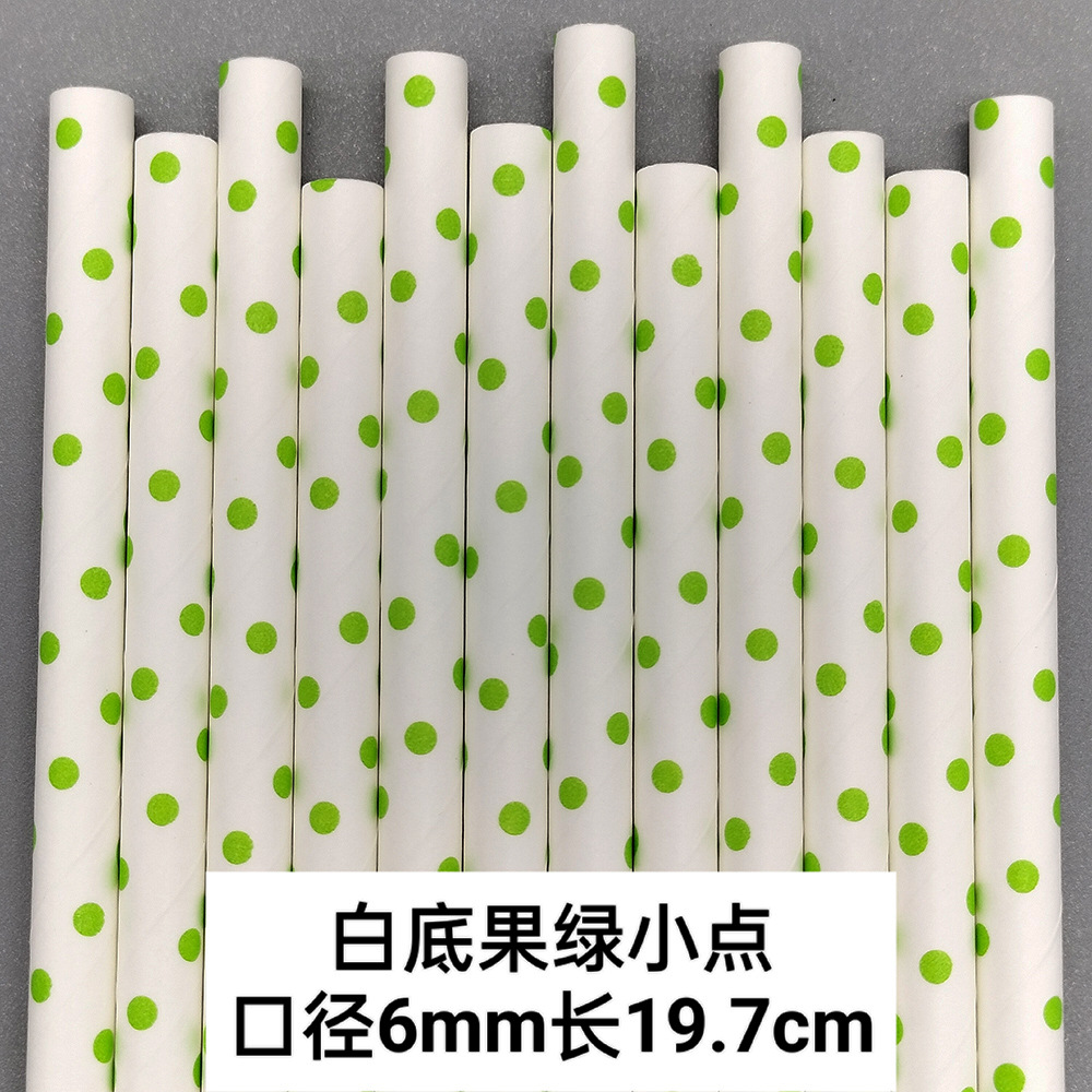 Red de papel rojo paja desechable degradable color dot papel paja jugo bebida postre Mesa decorativa paja