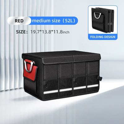 large capacity car folding | Car storage bag/box - medium-503530-capacity-52l-rose-red