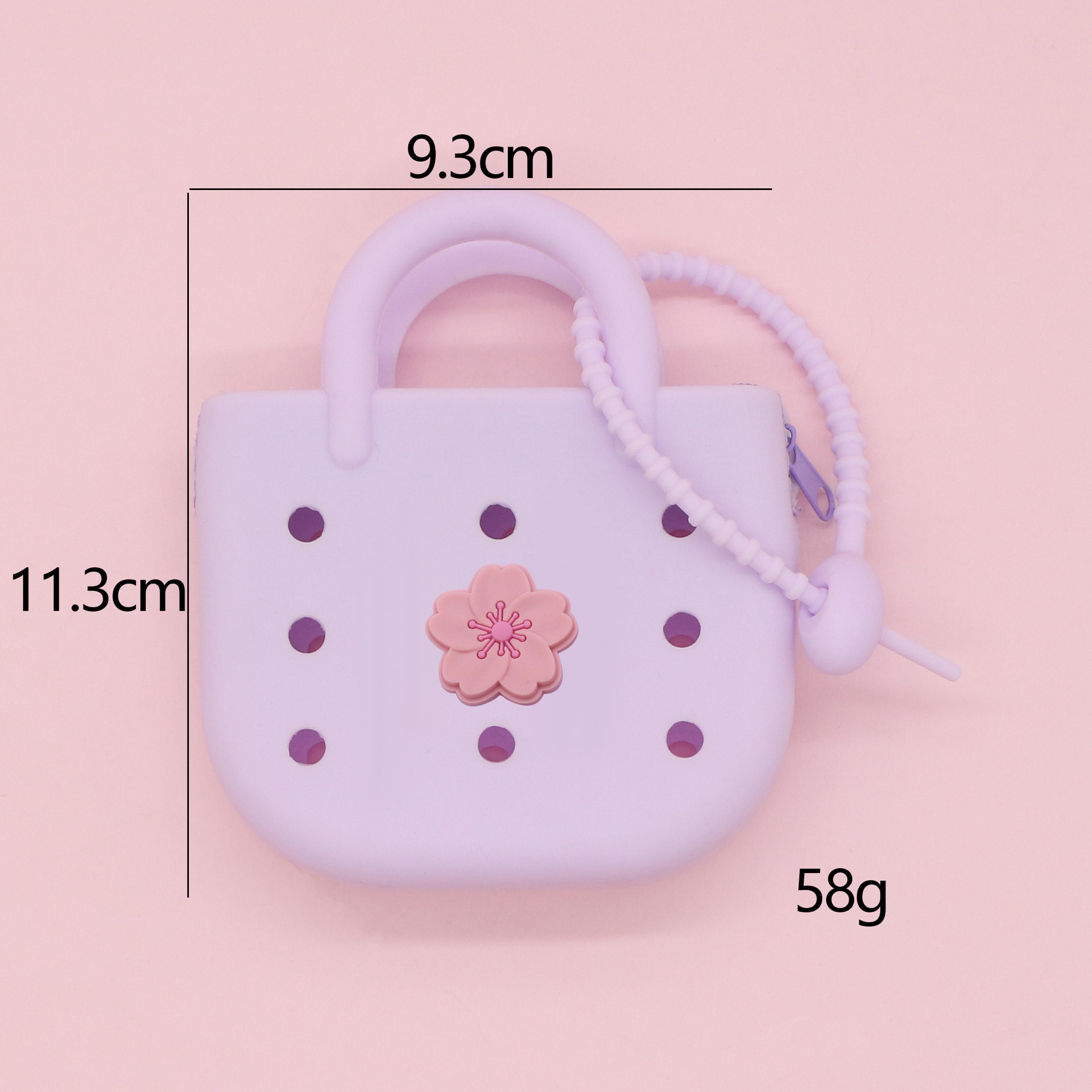 Monedero de silicona portátil explosivo lindo bolso de playa ligero y compacto nuevo bolso de almacenamiento de agujero de bricolaje de dibujos animados