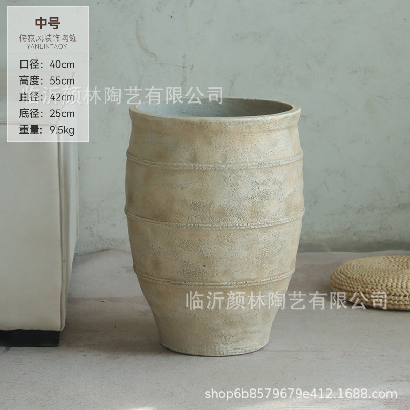 maceta de cemento de alto tipo de plantación de suelo decoración interior simple gran plantación de plantas verdes