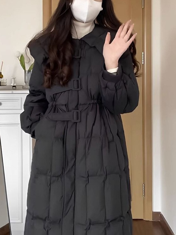 High-End 2023 Winter New Large Size Korean Thick Outwear Black Long Small Fragrant Style Warm down Jacket for Women High-End 2023 Winter New Large Size Korean Thick Outwear Black Long Small Fragrant Style Warm down Jacket for Women