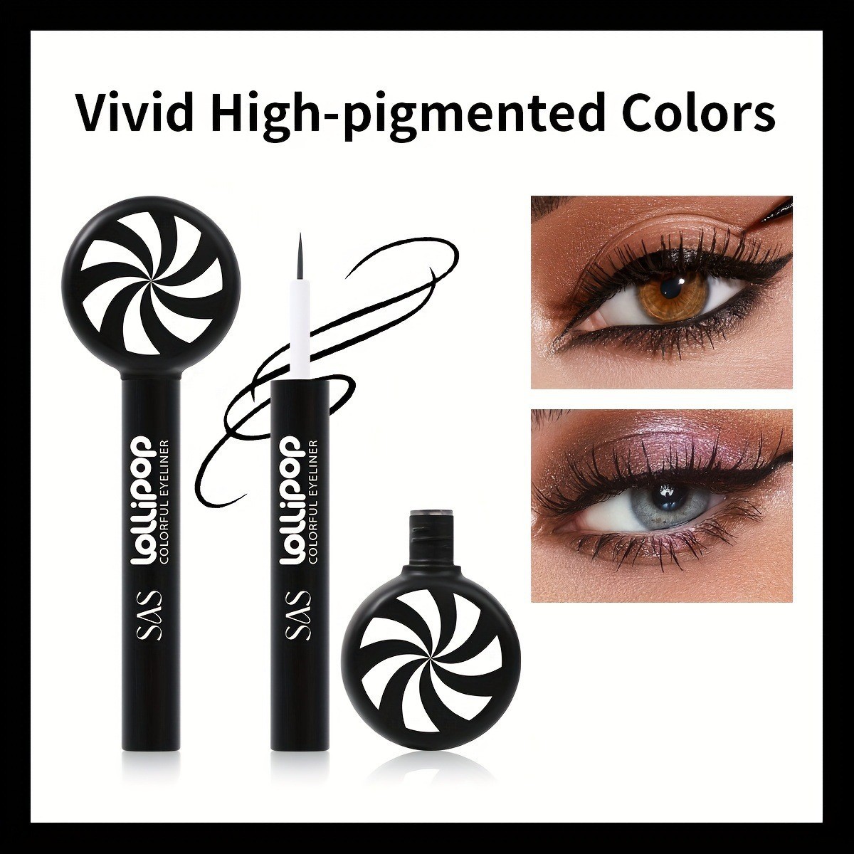 Delineador de ojos de punto transfronterizo de USHAS europeo y americano, impermeable, a prueba de aceite, de secado rápido, no fácil de manchar, delineador de ojos mate SAC011