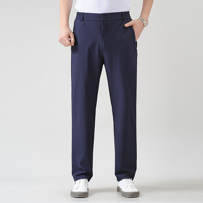 男性カジュアルパンツビジネスカジュアルパンツ男性垂直感ストレート男性夏タイプゆるい職業無料ロングパンツ