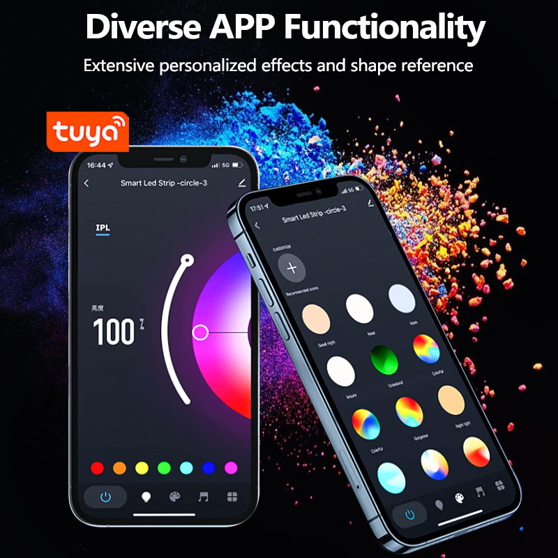 Neón colorido graffiti WiFi Bluetooth música RGB silicona flexible faro con inteligente DIY forma caballo corriendo