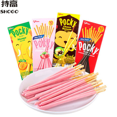 泰國進口格力高百奇Pocky餅幹棒25g 香蕉巧克力味芒果味熱賣零食