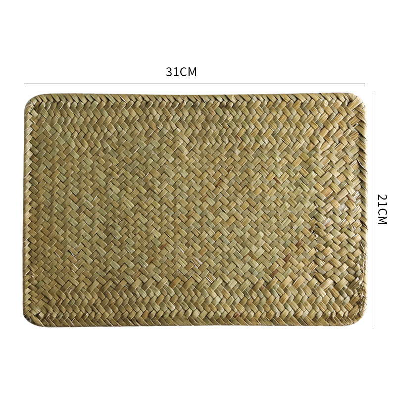 A5LKENS almohadilla de mesa de tejido a mano almohadilla de aislamiento térmico almohadilla de taza a prueba de quemaduras simple almohadilla de mesa de mesa de tejido de paja image 15
