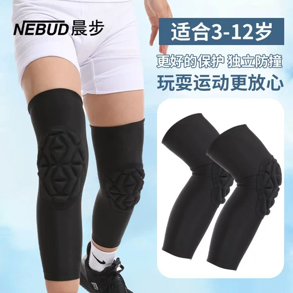 New Children's Sports Knee Pads Youth Basketball Football Honeycomb Anti-Collision Knee Pads Breathable High Elastic Sports Protective Gear