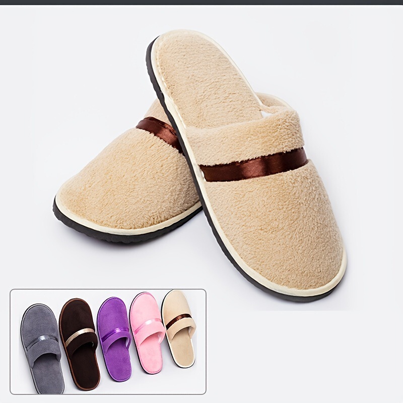 2025 Cross-Border New European and American Coral Velvet Slippers Warm Closed-Toe Shoes