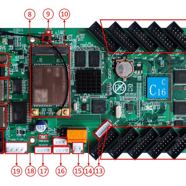 Super largo con HD-C16C de carga/C36C gris tecnología asíncrono a todo color tarjeta control WiFi puede añadir 4G módulo