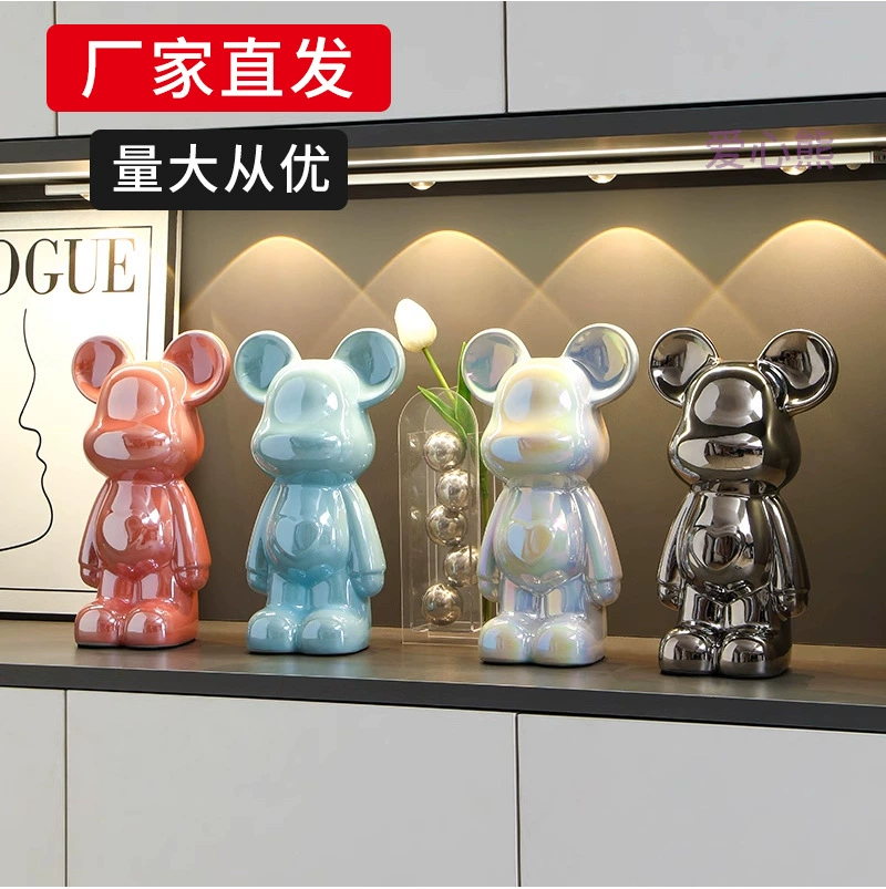 Оптовые керамические фигурки в виде агрессивных медведей, копилки, декоративные элементы для гостиной в стиле лёгкой роскоши, высококачественные украшения для дома, декор для винных шкафов.