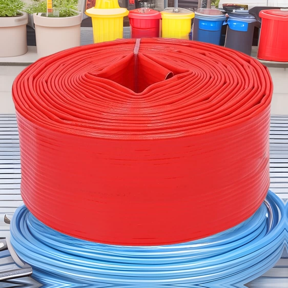 Полосатый водяной ремень высокого давления ПВХ сельскохозяйственный сад орошения воды с высоким давлением красный пластиковый шланг с покрытием для оптовой продажи