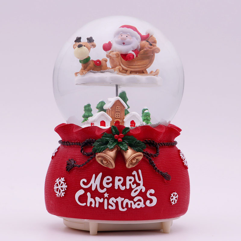 2026 New Christmas Music Box Ornament Christmas Tree Santa Claus Crystal Ball Lucky Bag Creative Gift Lantern