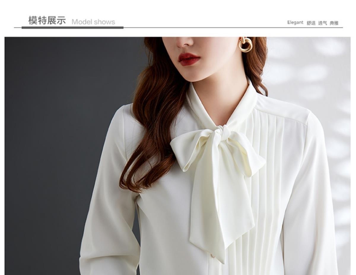 315g Weight Long Sleeve Sleeve Length Single Breasted Placket Type Regular Sleeve Sleeve Type 95% and above, Polyester Fabric Type Ordinary Model (50cm <Length ≤ 65cm) Top Length Cardigan, Shirt Tops Type Scarf collar Neckline Slim Fit Type Solid Color Pattern New Style, Japanese and New Leisure Style Chic Fashionable Long Sleeve Chiffon Shirt Women's Bow Tie Neck Unusual Design Sensation Coffee Color Series Belted Elegant 2